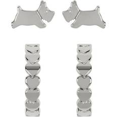 Radley Leaping Dog Huggie Twin Pack Earrings - Silver