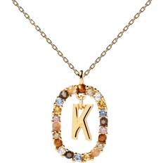 PDPAOLA Plated Floating Letter K Necklace