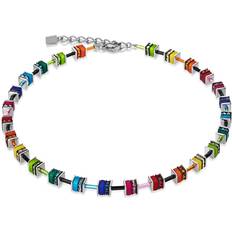 Coeur de Lion Geo Cube Necklace - Silver/Multicolor