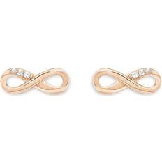 s.Oliver Stud earrings Women Ear jewelry, with Zirconia synth, 0,4 cm, Rosé, Infinity, Comes in jewelry gift box, 2019927