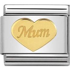 Gold Charms & Pendants Nomination Composable Classic Link Mum Heart Charm - Silver/Gold