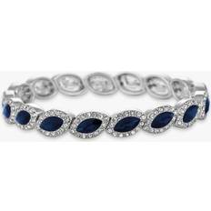 Jon Richard Oval Link Stretch Bracelet, Silver/Blue