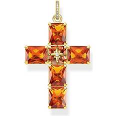 Orange Charms & Pendants Thomas Sabo Pendant cross stones PE880-971-8