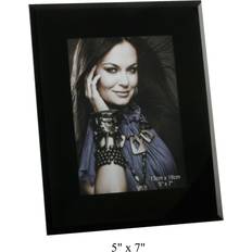 Juliana Photo Frame Black Glass Plain Design (portrait) 5"x7" Photo Frame