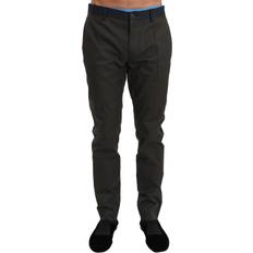 Dolce & Gabbana Mens Gray Stripes Trouser Cotton Pants