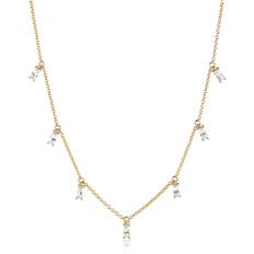 Sif Jakobs Princess Baguette Necklace - Gold/Transparent