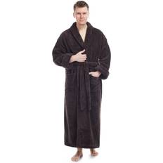 Men's Shawl Collar Full Ankle Length Fleece Bathrobe, Bedding