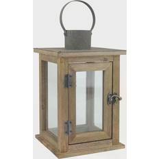 Stonebriar Rustic Wooden Candle Holder Lantern Lantern 28cm