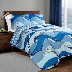 Lush Decor Shark Allover Quilts Blue (218.44x172.72cm)