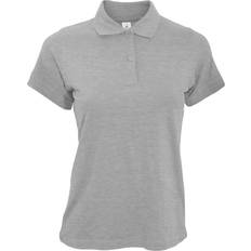 Slim - Women Polo Shirts B&C Collection Women's Safran Pure Short-Sleeved Pique Polo Shirt - Heather Grey