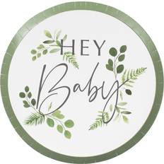 Ginger Ray Botanical Baby Shower Paper Party Plates 8 Pack