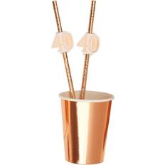 Birthdays Straws 10 Rose Gold 40th Birthday Party Paper Straws, Rose Paper Straws, Rose Gold Party, Milestone Birthday Party Straws, 40th Party Straws