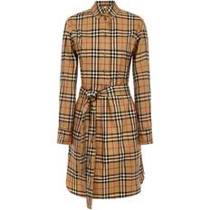 Checkered - XL Dresses Burberry Vintage Check Stretch Cotton Shirt Dress - Beige