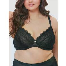 Oola Lace and Logo Non Padded Bra - Black