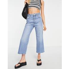 River Island Mid Rise Cropped Flared Jeans Light Denim