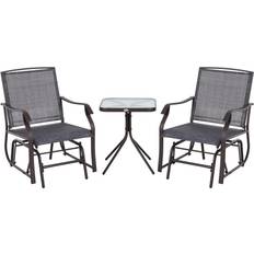 OutSunny Glider Rocking Chair x2 & table