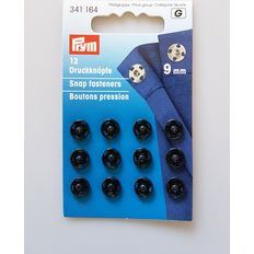Prym Sew-On Snap Fasteners Brass Black 9 mm