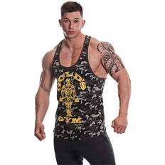 Gold - Men Tank Tops Golds Gym String Vest Mens