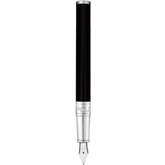 S T Dupont D-Initial Fountain Pen Black/Chrome