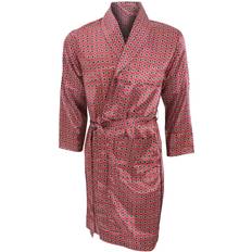 Men - Red Robes Universal Textiles Mens Lightweight Traditional Patterned Satin Robe/Dressing Gown (XL Chest: 44inch) (Navy)