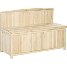 OutSunny Wood Storage Bench Garden Bench