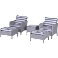 OutSunny 860-066V01 Outdoor Lounge Set, 1 Table incl. 2 Sofas