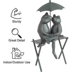 Pure Garden Frog Couple Statue