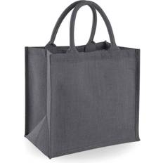 Grey Fabric Tote Bags Westford Mill Midi Jute Tote Bag (One Size) (Light Graphite/Graphite)