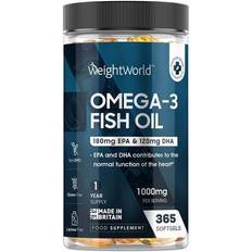 WeightWorld Omega 3 Fish Oil 1000mg Softgels 365 pcs