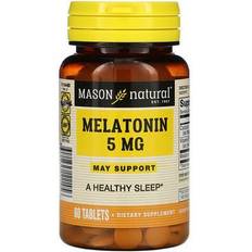 Melatonin 5 Mason Natural Melatonin, 5 mg, 60 Tablets