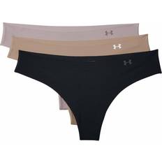 Under Armour Elastane/Lycra/Spandex Knickers Under Armour Pure Stretch Thong Black/Nude/Dash