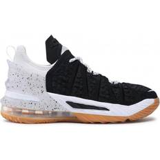 Fabric Basketball Shoes Nike LeBron 18 GS - Black/White/Gum Med Brown