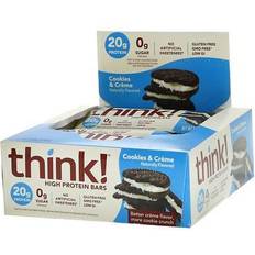 Think! ! High Protein Bars Cookies and Cream 10 Bars 2.1 oz (60 g) Each