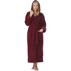 Arus Women's Cotton Hooded Full Length Turkish Bathrobe