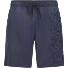 HUGO BOSS Blue - Men Swimwear HUGO BOSS Swim Shorts with Embroidered Logo - Dark Blue