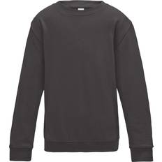 AWDis Kid's Plain Crew Neck Sweatshirt - Charcoal