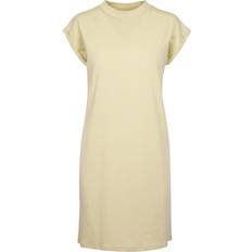 Build Your Brand Turtle Extended Shoulder Dress - Soft Yellow