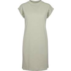 Build Your Brand Turtle Extended Shoulder Dress - Soft Salvia