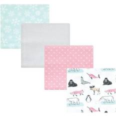 Hudson Cotton Flannel Receiving Blankets 4-pack Girl Arctic Animals