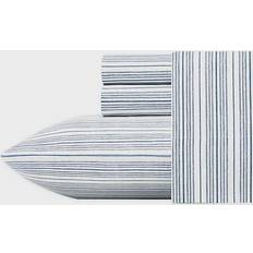 Nautica Beaux Stripe Bed Sheet Blue, White (259.08x228.6cm)