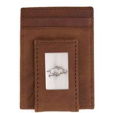 Money Clips Eagles Wings Univeristy of Arkansas Flip Wallet - Brown