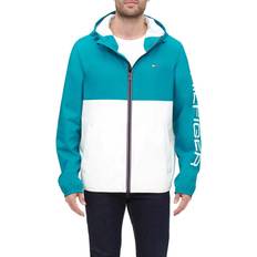 Tommy Hilfiger Colorblock Hooded Rain Jacket - Teal