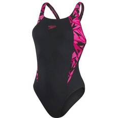 Speedo Hyperboom Splice Muscleback Swimsuit - Black/Pink