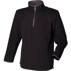 Front Row Mens Soft Touch 1/4 Zip Sweatshirt Top (Black)