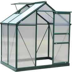 OutSunny Freestanding Greenhouses OutSunny Walk-in Greenhouse 6x4ft Aluminum Polycarbonate