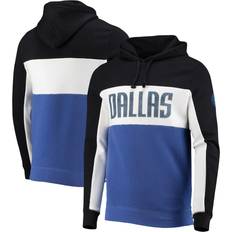 JUNK FOOD Men's Black/White Dallas Mavericks Wordmark Colorblock Fleece Pullover Hoodie