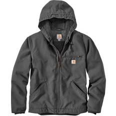 3XL - Unisex Jackets Carhartt Washed Duck Sherpa-Fleece Lined Jacket - Gravel