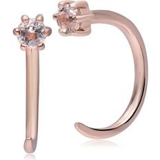 Gemondo Morganite Pull Through Hoops - Rose Gold/Transparent