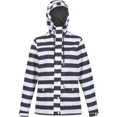 Regatta Womens/Ladies Bayarma Striped Lightweight Waterproof Jacket (Navy/White)