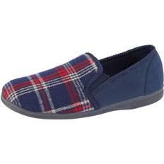 Sleepers Mens Jim Checked Velour Slippers